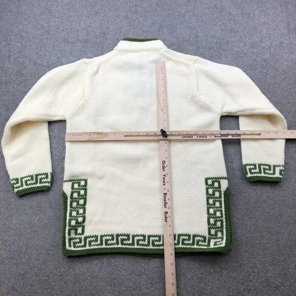Vintage Carol Brent Sweater Mens 38 Knit Pullover Greek Key Korea 70s